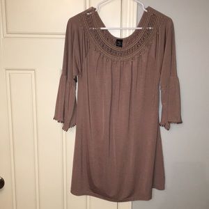 Win Win soft brown crochet top blouse